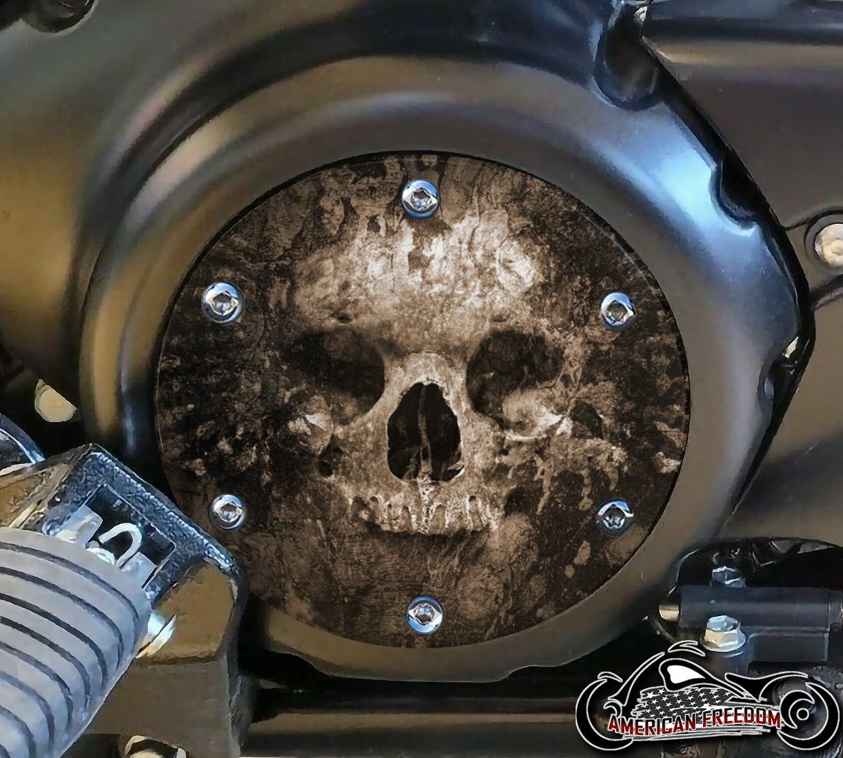 SUZUKI M109R Derby/Engine Cover - Decrepit Skull